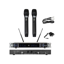 Hepa Merz Urx-286ee Üst Kalite 2'li El Tipi Uhf Telsiz Kablosuz Mikrofon Seti 2x100 Kanal