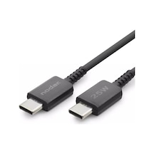 25w Usb-c To Type-c Hızlı Şarj Ve Data Kablosu 1 Metre - Pd Şarj Kablosu, Siyah Diğer