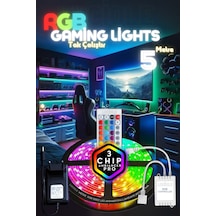 5 Metre Oyuncu Bilgisayar Masası Rgb Şerit Led Aydınlatma Sistemi Pro 3 Chip