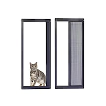 Akordeon Pilise Yırtılmaz Ped Kedi Tüllü Kapı Sineklik Antrasit 90x210 İstenilen Ölçüde En 90'a Kadar / Boy 210'a Kadar