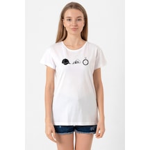 The Walking Dead Glenn Rhee Symbols Beyaz Kadın Bisikletyaka Tshirt Beyaz