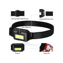 Kafa Bantlı Led Işık Ayarlanabilir Kafa Lambası Kitap Okuma Işığı Kamp Gezi Seyehat El Feneri Siyah