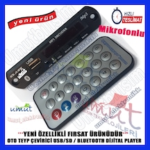 Dc 12 V Araba Stying Oto Dijital Usb Aux Bluetooth Mp3 Müzik