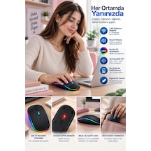 İnce Ergonomik Tasarım 2.4g Kablosuz Led Mouse