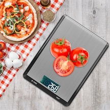 Suofeng Pratik Ev Fırıncı Mutfak Terazi, 10kg/1g Hassas Ölçüm, Paslanmaz Çelik Yüzey, Dört Birim Dönüştürücü, Kaymazsız Tabanlı Siyah Elektronik Terazi Siyah