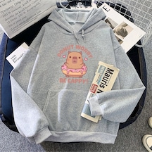 Startmore Gri Capybara Endişelenmeyin Cappy Sudaderas Con Capuchasıcak Gri