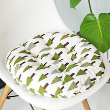 40*40cm Yuvarlak Sandalye Pedi Yumuşak Minder Pine Forest