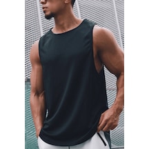 Genius Store Erkek Sporcu Atleti Sıfır Kol Tişört Fitness Gym Antrenman Tişörtü Ter Tutmayan Atlet Sıfırkol-2026 Siyah