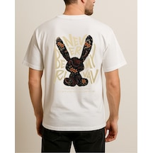 Hugo Boss Never Baskılı T-shirt Beyaz