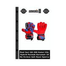 Özel Seri Gk-300 Kaleci Eld. Hybrid Parmak Korumalı 10 No Kırmızı Şah Oyun Sporcu