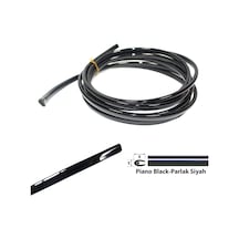 U Tip Geçmeli Krom Nikelaj Şerit Piano Black 5 Metre