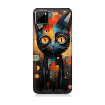Realme C11 Uyumlu Kara Kedi Desenli Silikon Kılıf