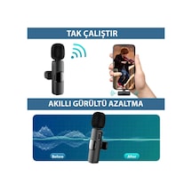 K9 Kablosuz Yaka Mikrofonu 2 Adet Lightning 2'li Mini Mikrofon: Youtube & Tiktok İçin İdeal Siyah