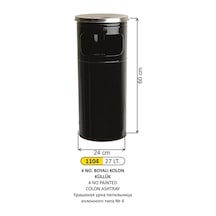 Boyalı Kolon Küllük 27 Litre