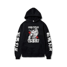 Baki Grappler Moda Baskı Anime Hoodie 14948 Siyah