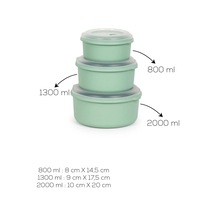 3'lü Kilitli Ve Sızdırmaz Hava Tahliye Contalı Çok Amaçlı Erzak Ve Saklama Kabı Seti 800 Ml + 1300 Ml + 2000 Ml