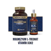 Novacolin Premium Magnezyum L-Treonat 90 Kapsül + Vitamin D3 K2 Damla 20 ML