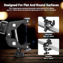 Neewer 22 "sihirli Kol W Masa C Kelepçe, Mic Boom Kol Eklemli Üstten Kamera Dağı 1/4 "3/8" Arrı İçin Konular, Telefon Mikrofon Webcam Eylem Kamera Video Işık İçin Masaüstü Standı Tutucu Ua057 Açik Mavi