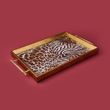 Kitchen Leopar Desenli Akrilik Tepsi - Renkli - 49 Cm Çok Renkli