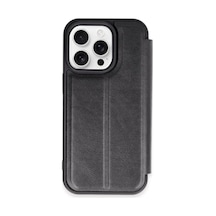 Mey İthalat Apple Uyumlu iPhone 15 Pro Max Kılıf Flip Cover - Siyah