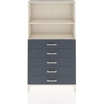 Arges Dolap 2 Raflı 5 Çekmeceli 88x30x163 Aytaşı-antrasit Aytaşı