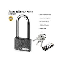 38 Mm Uzun Kanca Asma Kilit Gri Boyalı Sgs1331