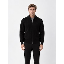 Xint Siyah Regular Fit Dik Yaka Hırka 801779