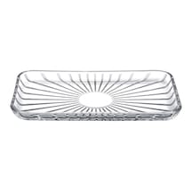 Elegant Dikdörtgen Servis Tabağı 165x280, Seffaf Açık Gri