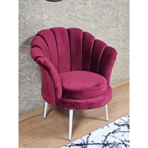 Zafir Tekli İstiridye Beyaz Boyalı Sivriltme Ayak Çay Seti Koltuk Tekli Berjer , Balkon, Salon, Ofis Bordo