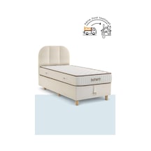 Niron Bohem Nms Klapa 120x200 Cm Tek Kişilik Yatak Baza Başlık Seti - Nms Sert Ortopedik 120 x 200