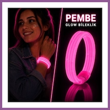 Bezos Pembe Kalın Glow Bileklik Kırılarak Yanan Parti Ve Festival Bilekliği Rengaren Diğer