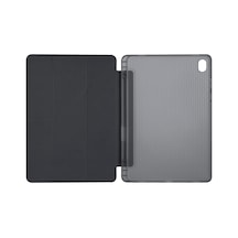 Galaxy Tab S11 Sm-x730 X736b İle Uyumlu Akıllı Kılıf, Kalem Bölmeli Lansman Antrasit Origami Standlı Darbe Emici Şeffaf Arka Kapaklı Ultra İnce Popüler Tablet Kılıfı
