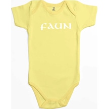 Zepplin Giyim Faun Text Logo Sarı Bebek Body Zıbın