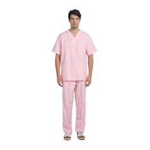 V Yaka Takım Kısa Kol Pembe