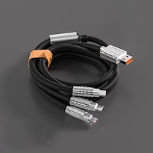 100/120w 3 In 1 Şarj Kablosu 120cm Mikro Usb/tip-c Çoklu Usb Cep Telefonu Şarj Kabloları Xiaomi Huawei Samsung İçin Siyah