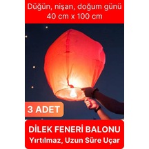 3 Adet Dilek Feneri Balonu Gece Ateş Gökyüzü Işığı Uçurtma Yırtılmaz Kaliteli Düğün Nişan Özel Gün