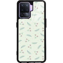 Oppo Reno5lite Yeşil Yapraklı Tasarımlı Glossy Telefon Kılıfı Çok Renkli