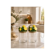 Kavonoz Seti 2li Limon Kapaklı 21cm 11cm Kurabiyelik Saklama Kutusu Sarı - 909311090 Sarı
