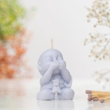 Bilmiyorum Buddha Temalı Doğal Soya Mum Mor