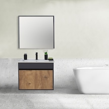 Aras Tk. Asma Alt+üst+lavabo Antrasit/atlantik Çam 55 Cm