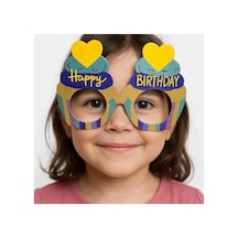 Cupcake Temalı Doğum Günü Renkli Karton Happy Birthday Gözlüğü 6 Adet - Parti Gözlüğü & Maske 0 - 99