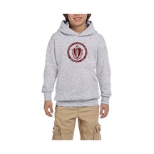 Zepplin Giyim Massachusetts University logo Gri Çocuk Kapşonlu Sweatshirt Gri