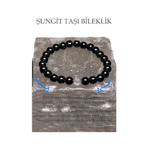 Sertifikalı A Kalite Shungite - Şungit Taşı Bileklik - Gümüş Apar Çok Renkli
