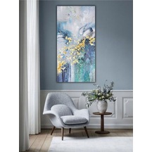 Yağlı Boya Tablo %100 El Yapımı 65cmx115cm Soyut Gold