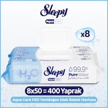 Sleepy AquaCare H2O Yenidoğan Islak Bebek Havlusu 8x50