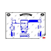 Toyota Carina 1995-1998 Torpido Konsol Trim Göğüs Maun Kaplama Set 34 Parça Mavi Renk
