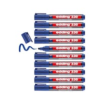 330 Permanent Markör Mavi - 10 Kalem - 1-5 Mm Kesik Uçlu Çok Renkli