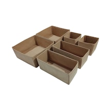 6'li Bej Çekmece İçi Düzenleyici Organizer Set - Çok Amaçlı Dolap İçi Kutu Seti Diğer