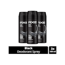 3 Adet Axe Erkek Deodorant & Bodyspray Black 48 Saat Etkileyici Koku Vücut Spreyi 150 Ml