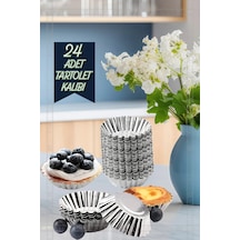 24 Adet Paslanmaz Metal Yapışmaz Cupcake, Muffin, Tartolet Kurabiye Kek Kalıbı Metal Gri Diğer